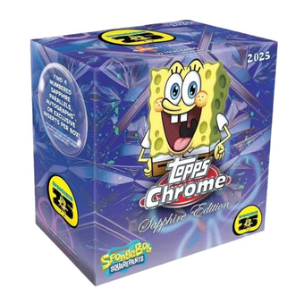 compare product 2025 Topps Chrome Spongebob Sapphire Edition Box