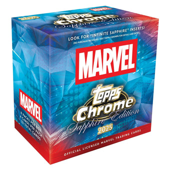 compare product 2025 Topps Marvel Chrome Sapphire Edition Box