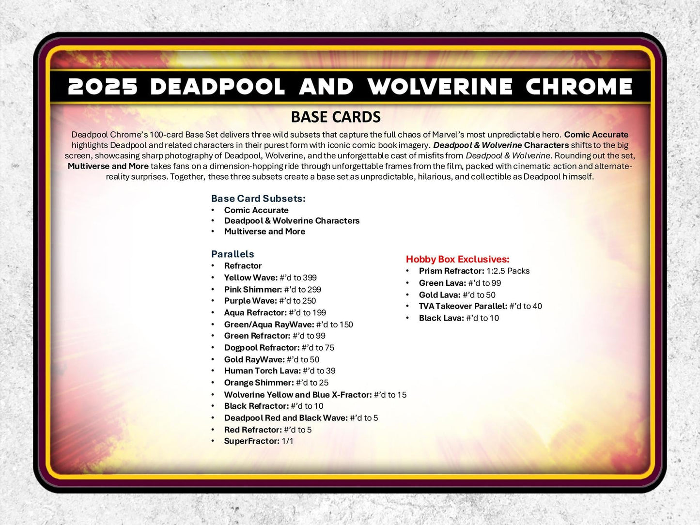2025 Topps Deadpool Chrome Hobby