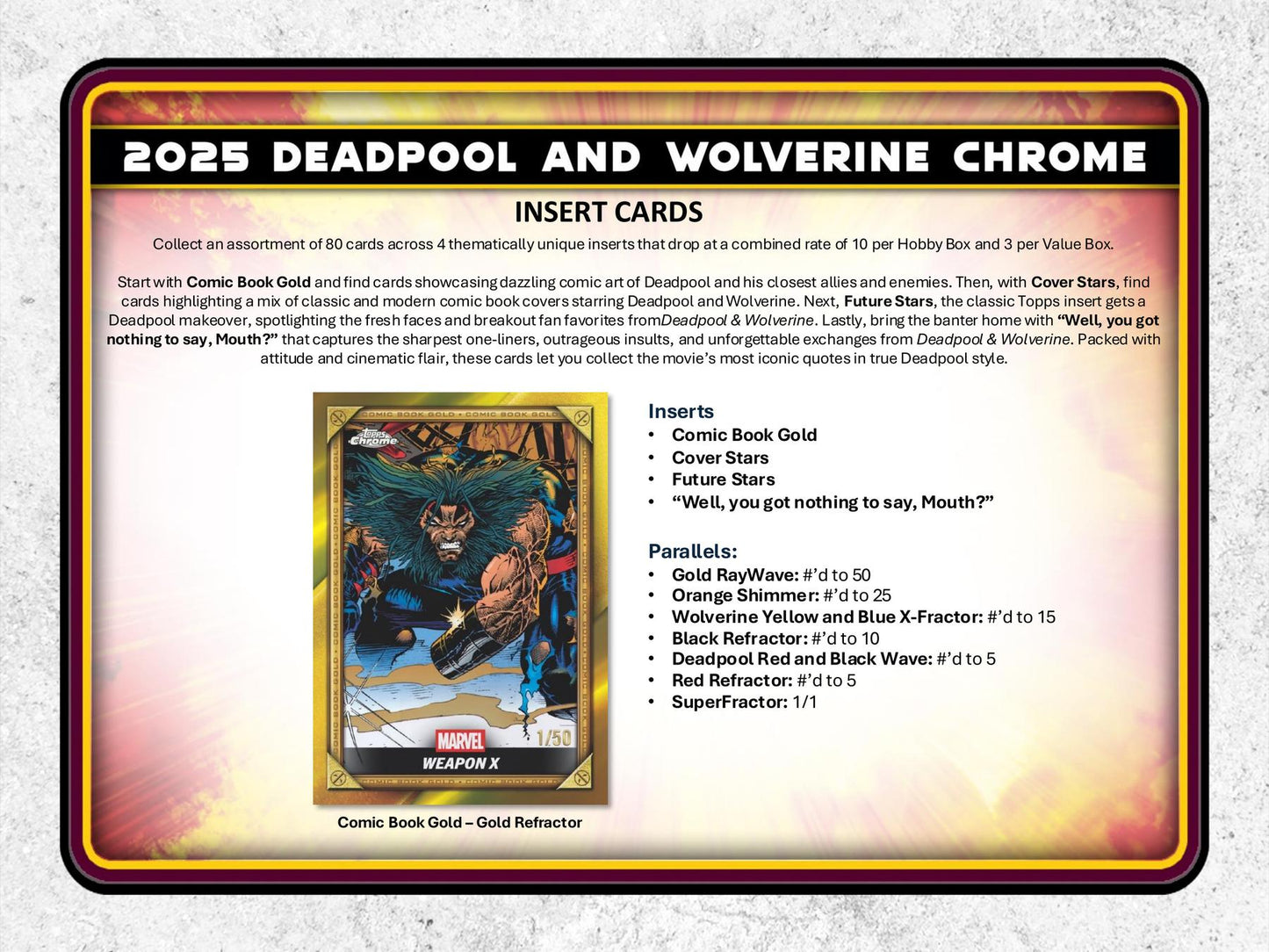 2025 Topps Deadpool Chrome Hobby