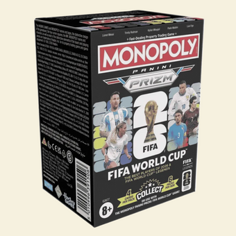 compare product 2026 Panini Prizm Monopoly FIFA World Cup Soccer Blaster Box
