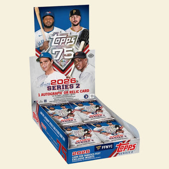 compare product 2026 Topps Series 2 Baseball Fanatics Fest NYC Edition Hobby Box (Fanatics Fest Refractors)