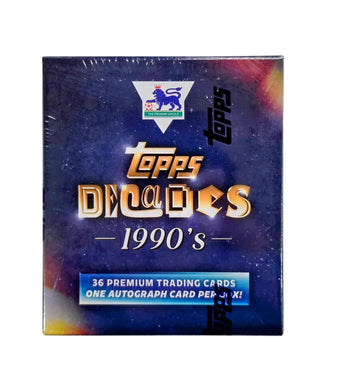 compare product 2025 Topps Decades 90's Premier League Soccer Hobby Box