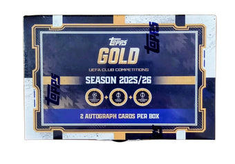 compare product 2025/26 Topps Gold UEFA Club Competitions Soccer Hobby Box