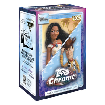 compare product 2026 Topps Chrome Disney Blaster Box