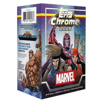 compare product 2026 Topps Chrome Marvel Comics Blaster Box