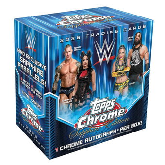 compare product 2026 Topps Chrome WWE Sapphire Edition Box