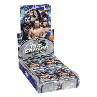 compare product 2026 Topps Chrome Cosmic WWE Hobby Box