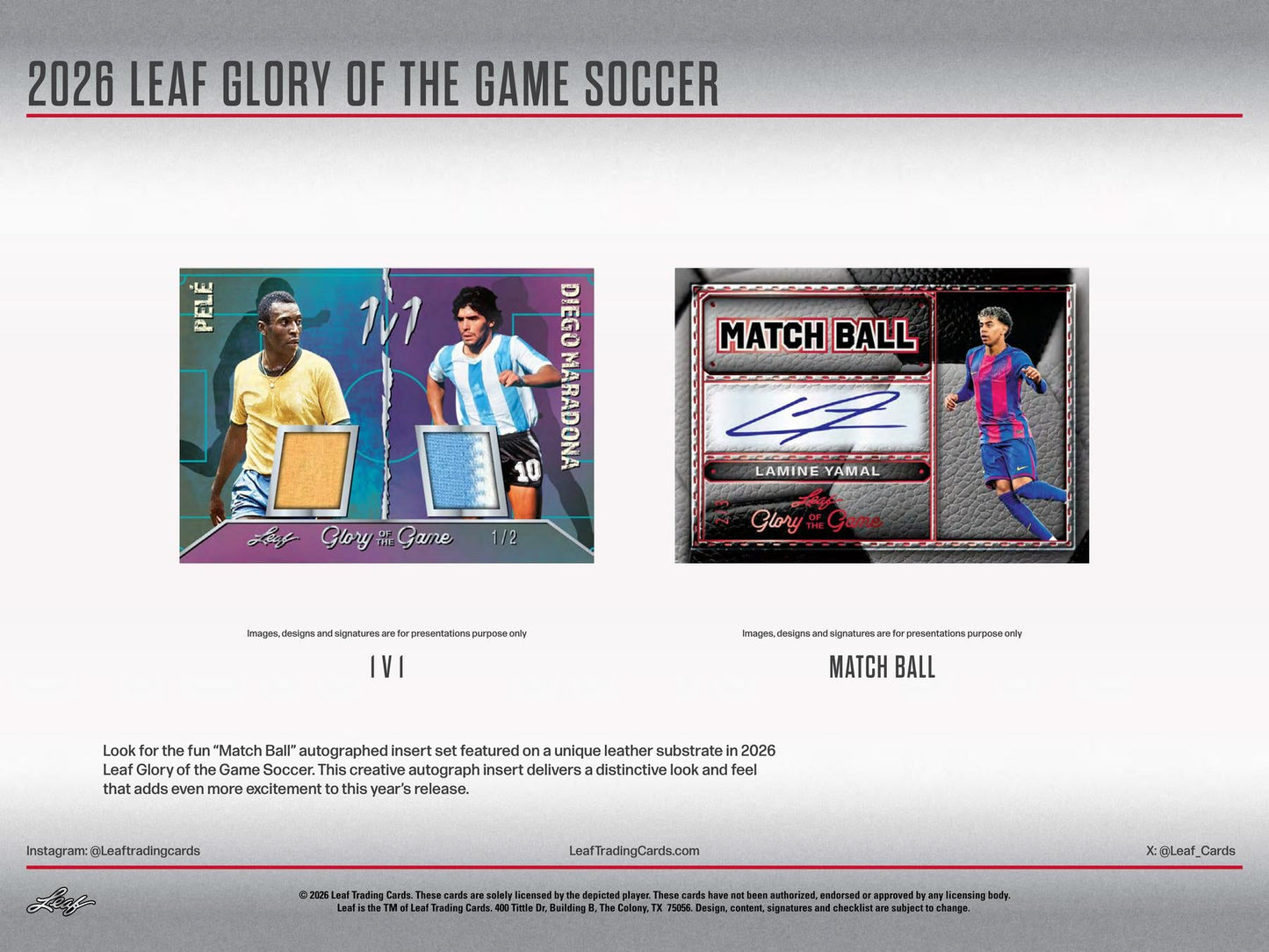 2026 Leaf Glory of the Game Soccer Hobby