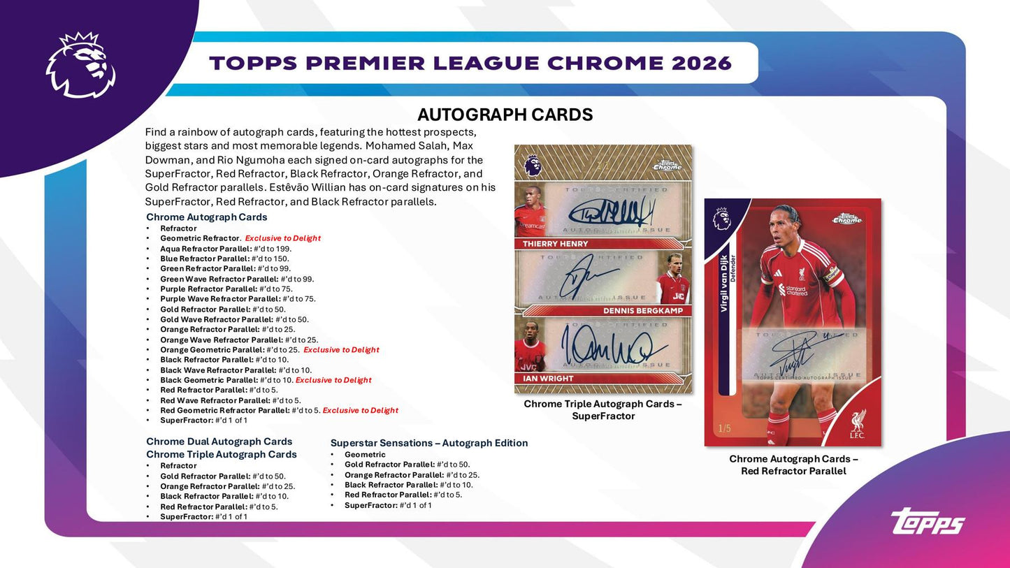 2026 Topps Chrome Premier League EPL Soccer Breakers Delight