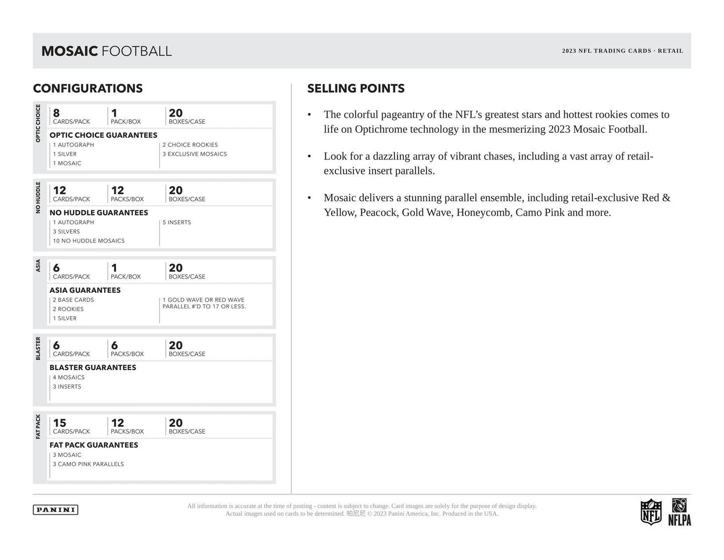 2023 Panini Mosaic Football Jumbo Value 12-Pack