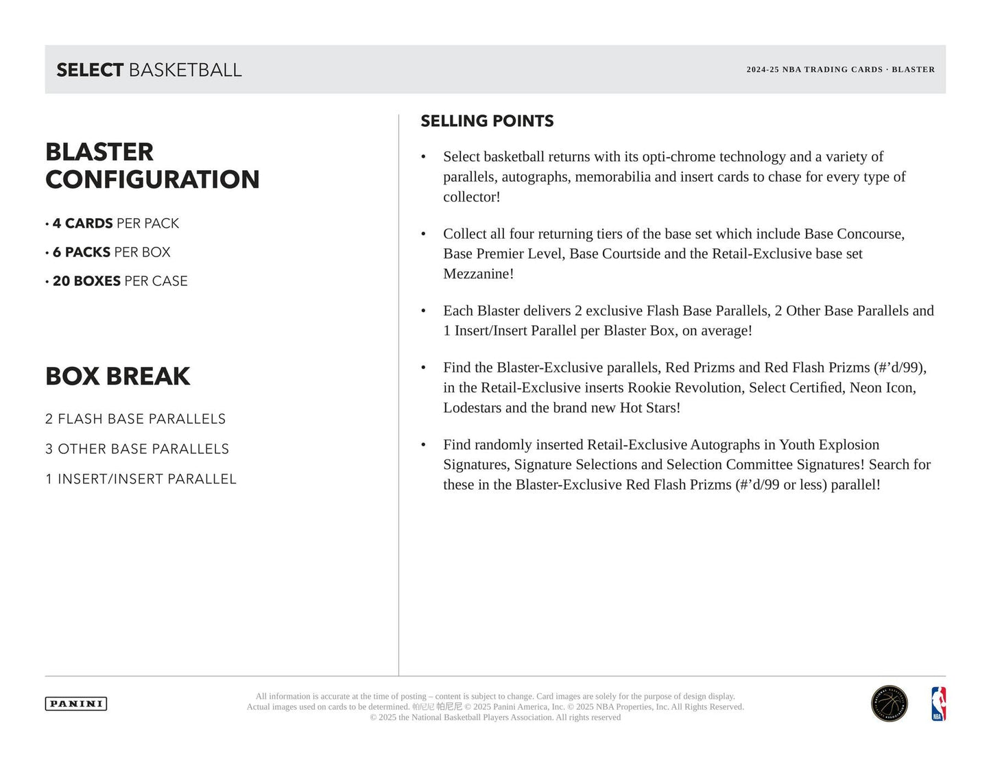 2024/25 Panini Select Basketball 6-Pack Blaster