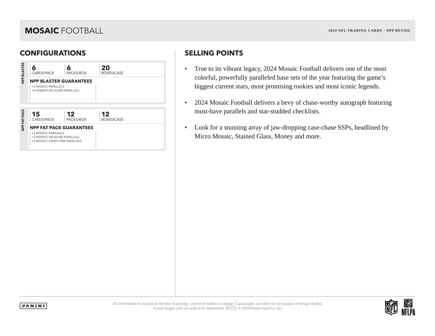 2024 Panini Mosaic Football Jumbo Value Pack