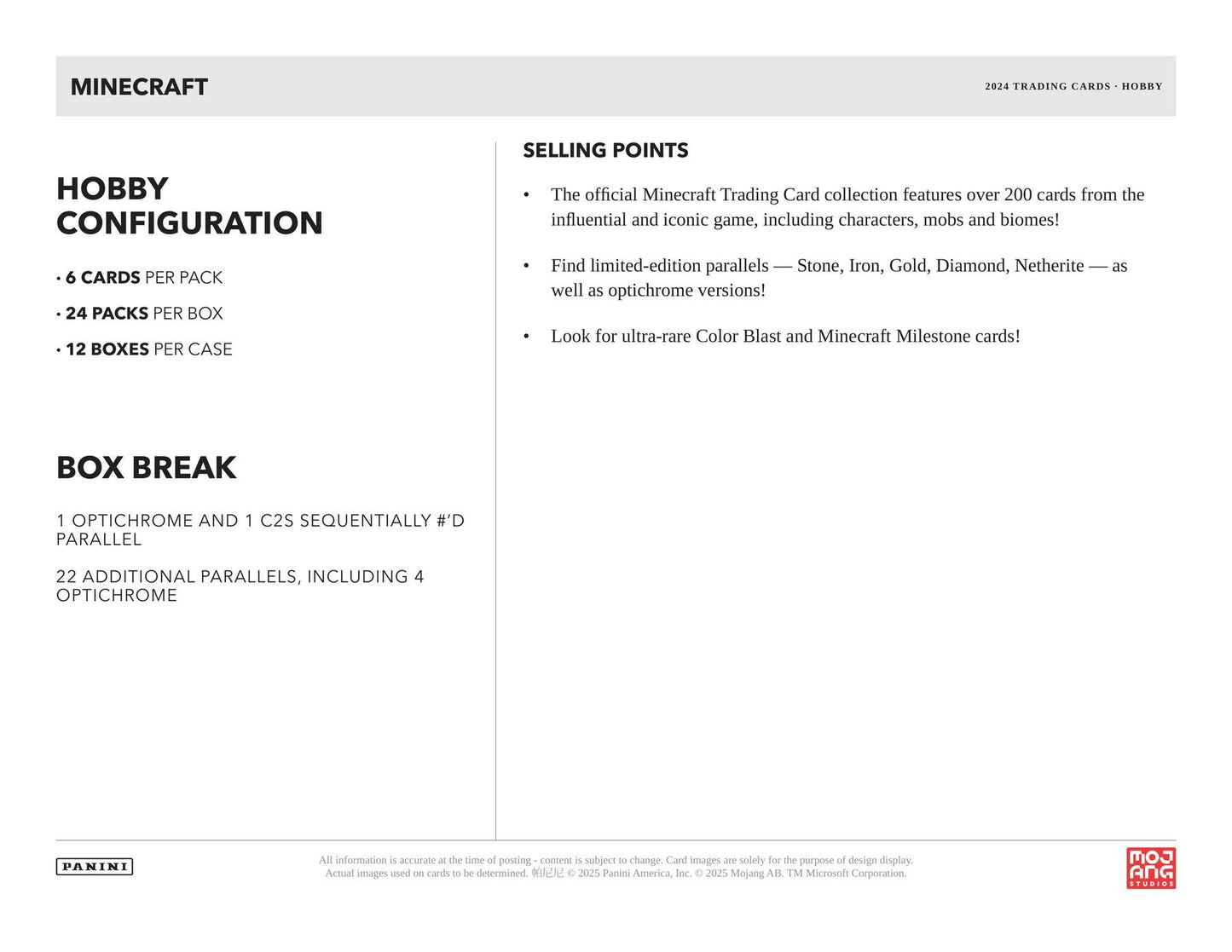Minecraft Hobby Preferred (Panini 2024)