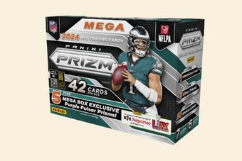 compare product 2024 Panini Prizm Hobby Mega Box (Purple Pulsar)