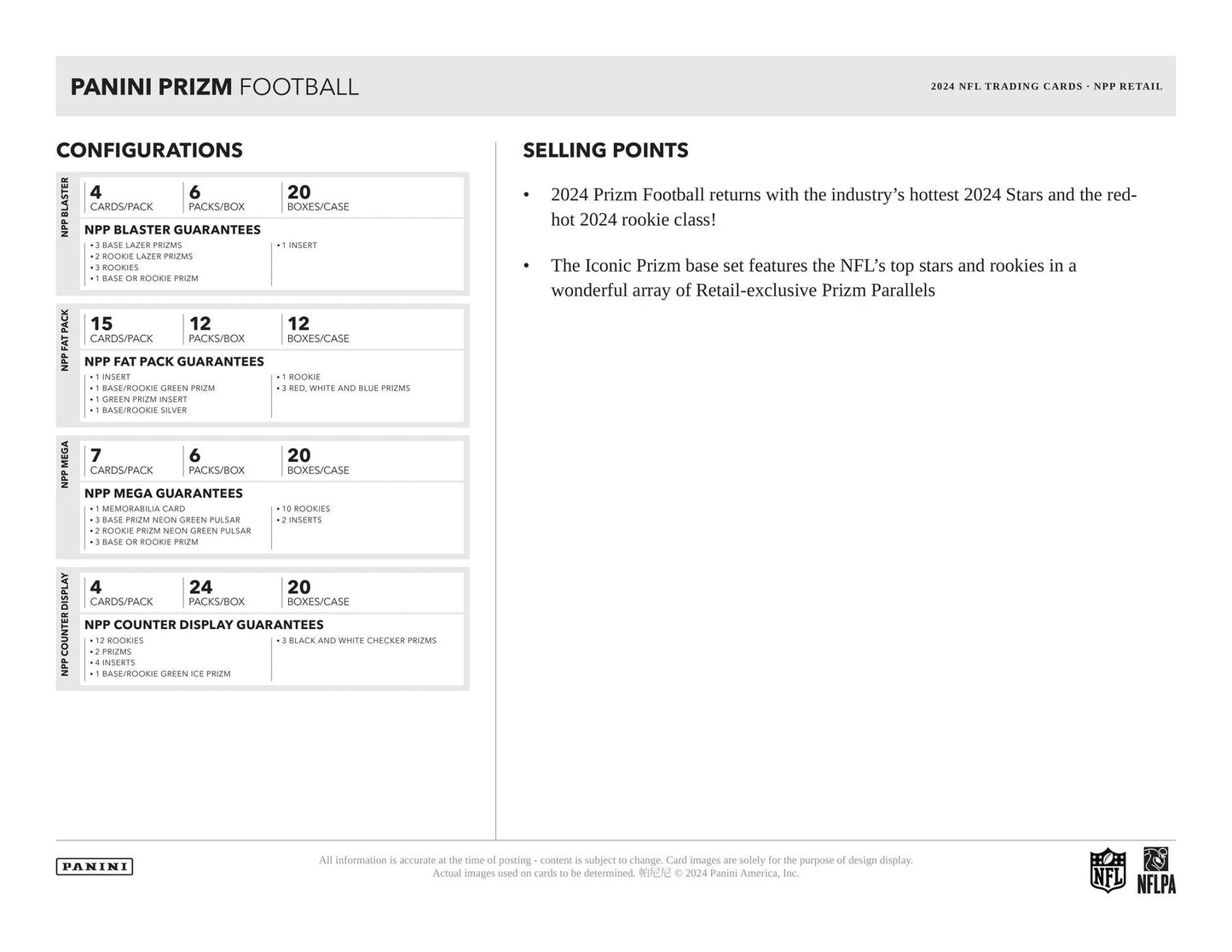2024 Panini Prizm Football Retail 24-Pack Box