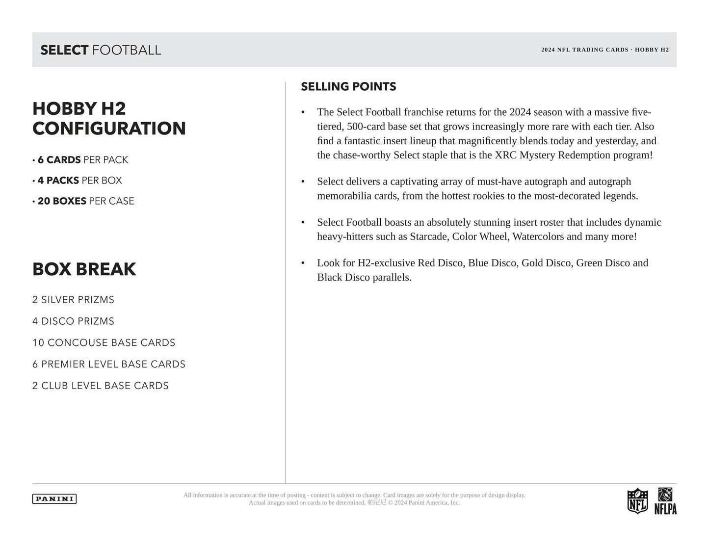 2024 Panini Select Football H2 Pack