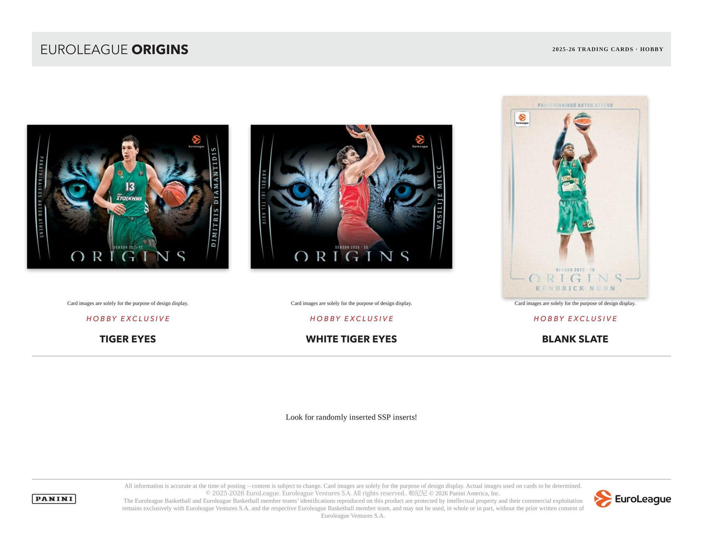 2025/26 Panini Origins EuroLeague Basketball Hobby