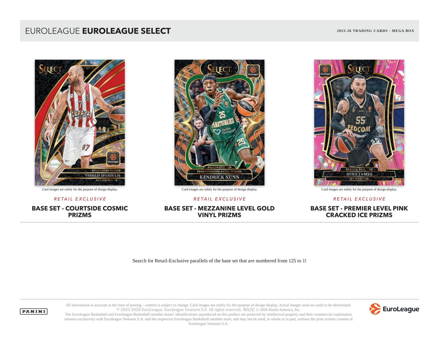 2025/26 Panini Select EuroLeague Basketball Mega Hobby