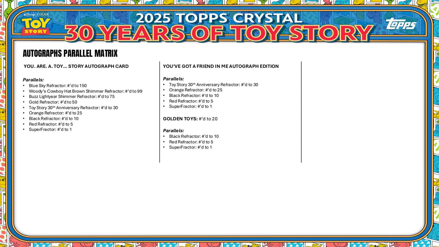 2025 Topps Crystal 30 Years of Toy Story Hobby
