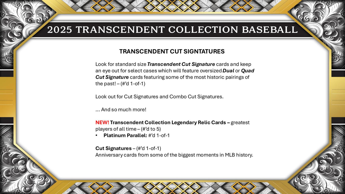 2025 Topps Transcendent Collection Baseball Hobby Case