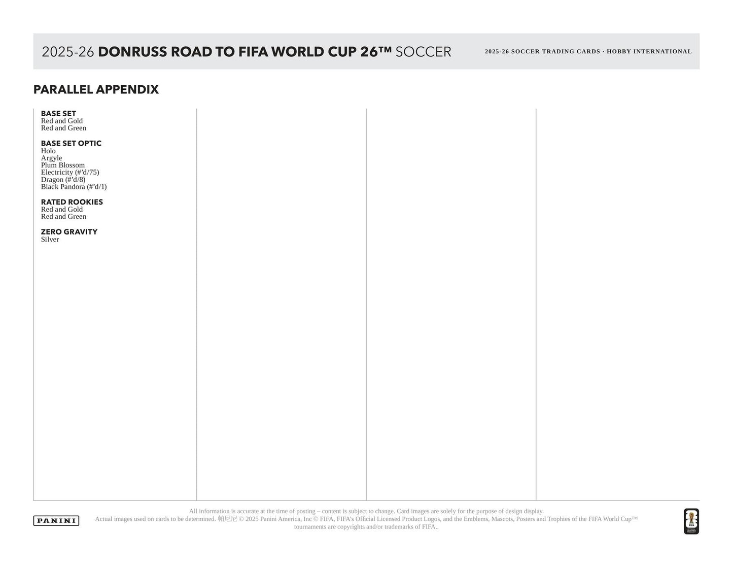 2025/26 Panini Donruss Road to FIFA World Cup Soccer Hobby International