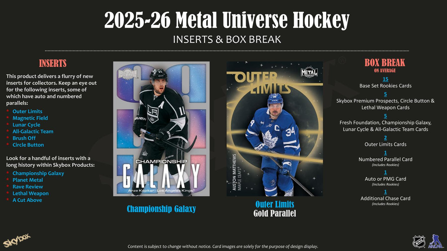 2025/26 Upper Deck Skybox Metal Universe Hockey Hobby