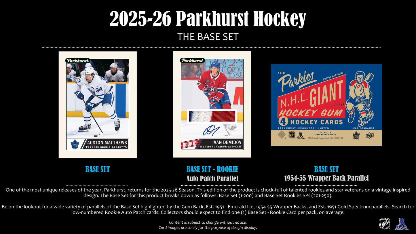2025/26 Upper Deck Parkhurst Hockey Hobby