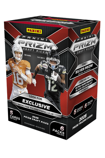 compare product 2025 Panini Prizm Collegiate Draft Football Hobby Blaster 20 Box Case