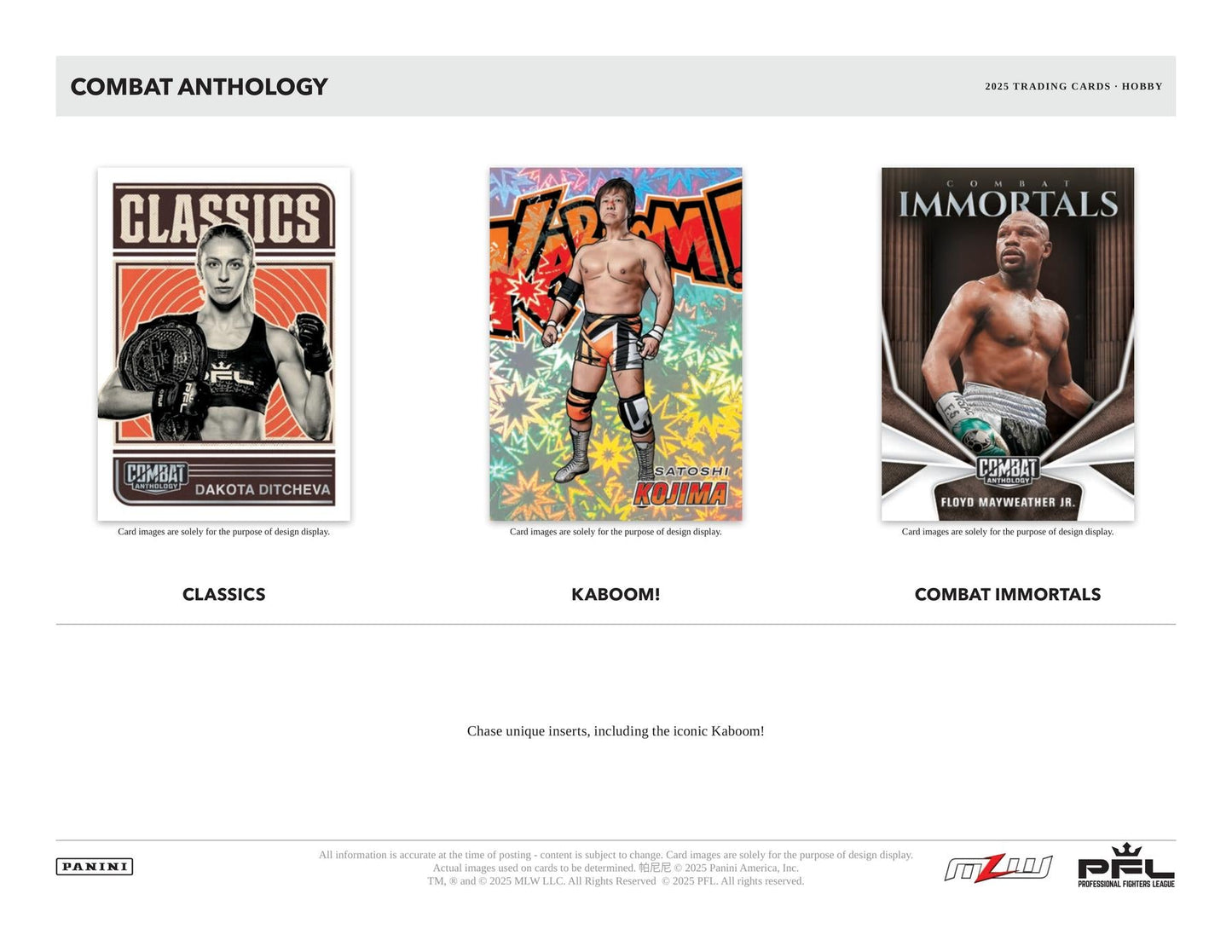 2025 Panini Combat Anthology Hobby