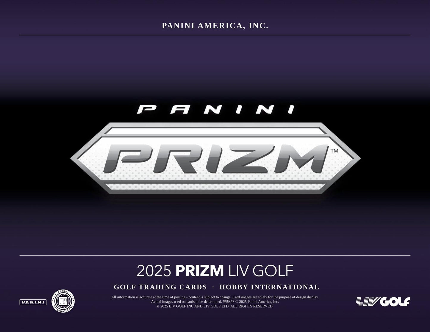 2025 Panini Prizm LIV Golf International Hobby