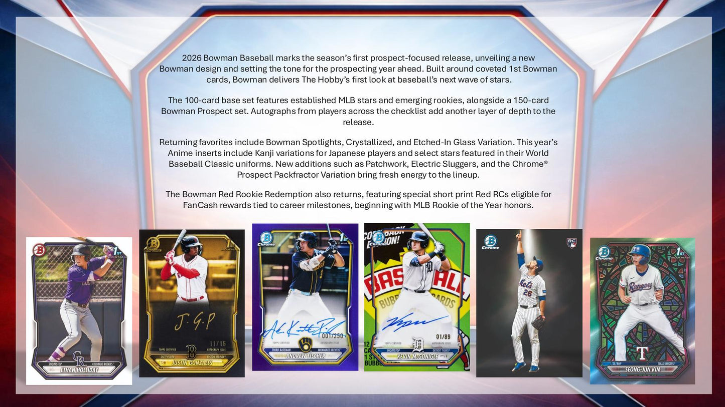 2026 Bowman Baseball Hobby Jumbo
