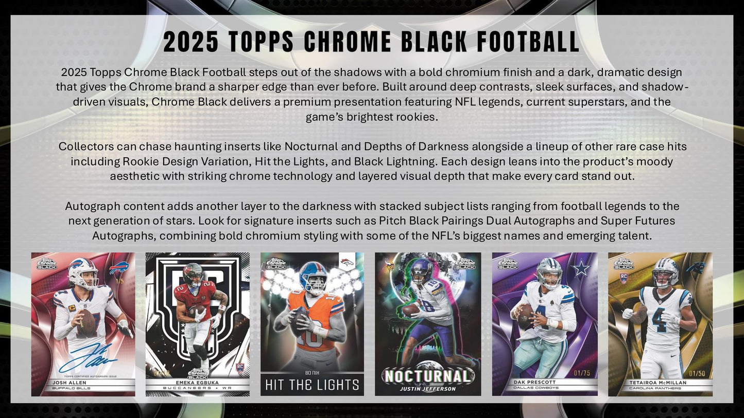 2025 Topps Chrome Black Football Hobby