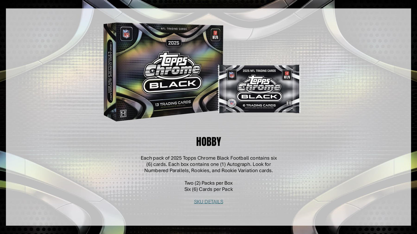 2025 Topps Chrome Black Football Hobby