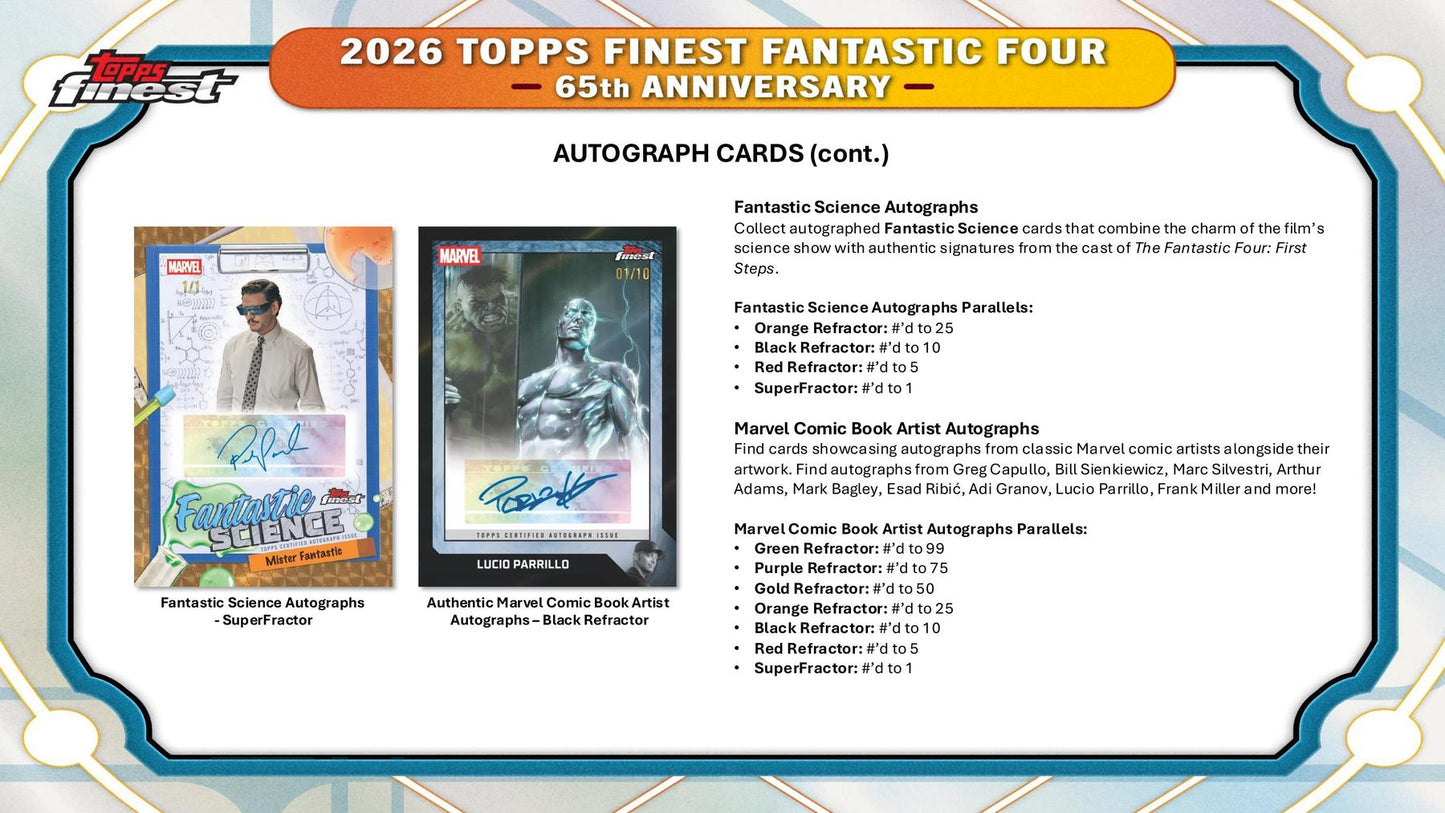 2026 Topps Finest Fantastic Four Hobby