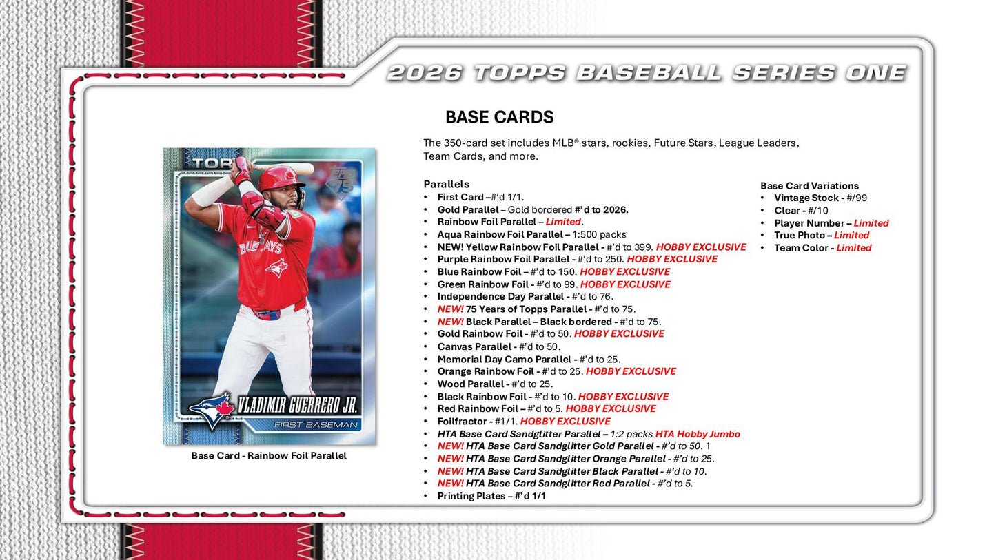 2026 Topps Series 1 Baseball Hobby Jumbo