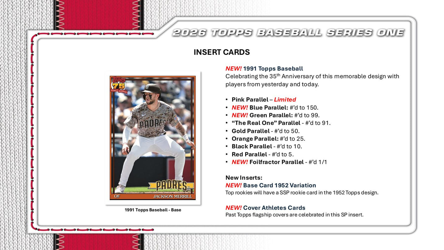 2026 Topps Series 1 Baseball Hobby Jumbo