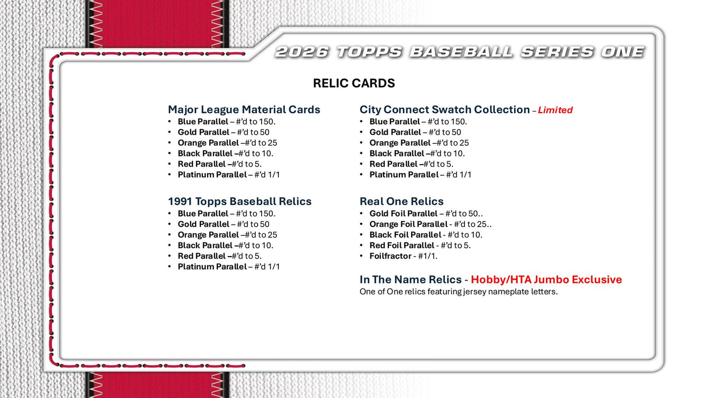 2026 Topps Series 1 Baseball Hobby Jumbo