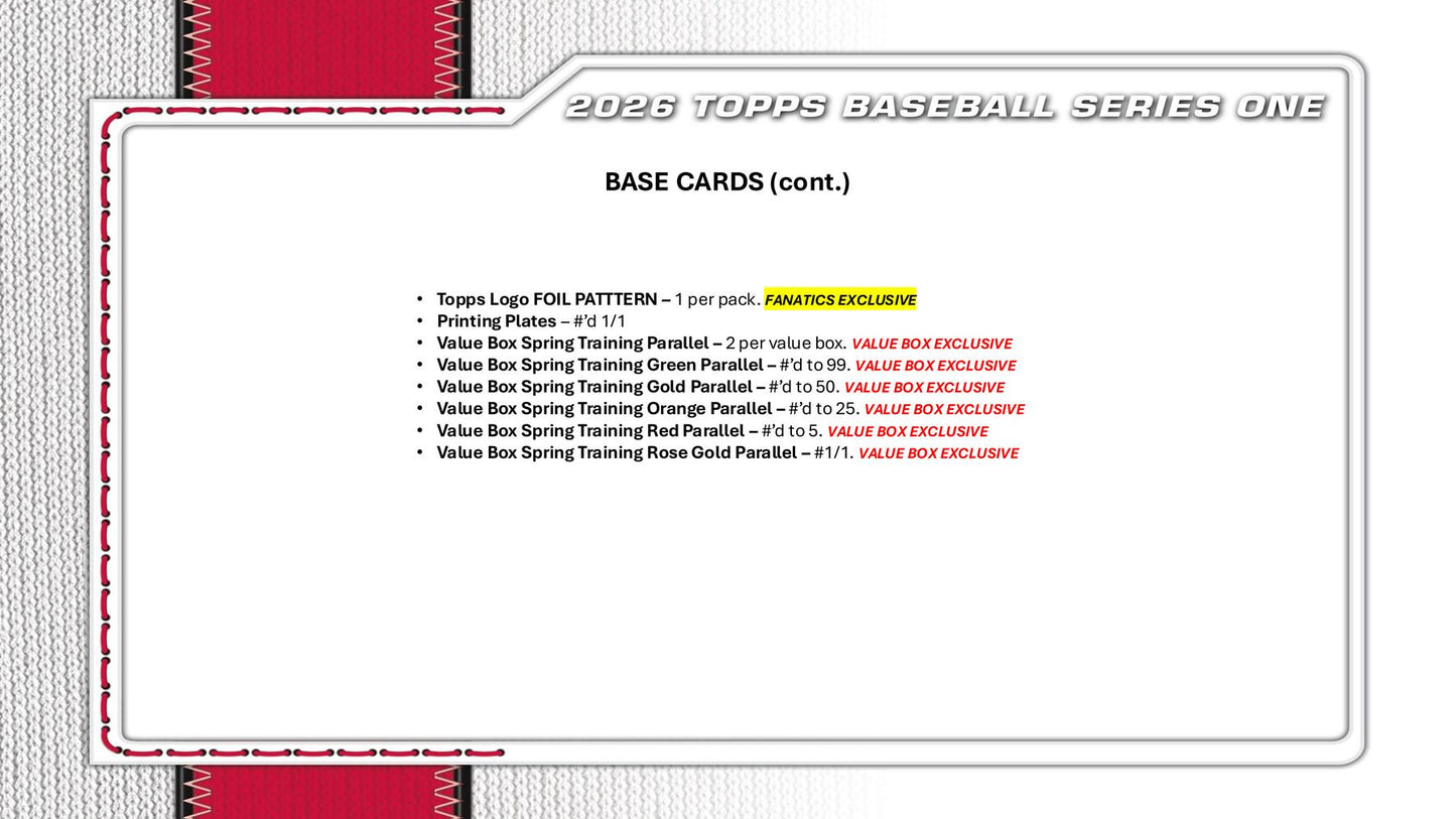 2026 Topps Series 1 Baseball Mega