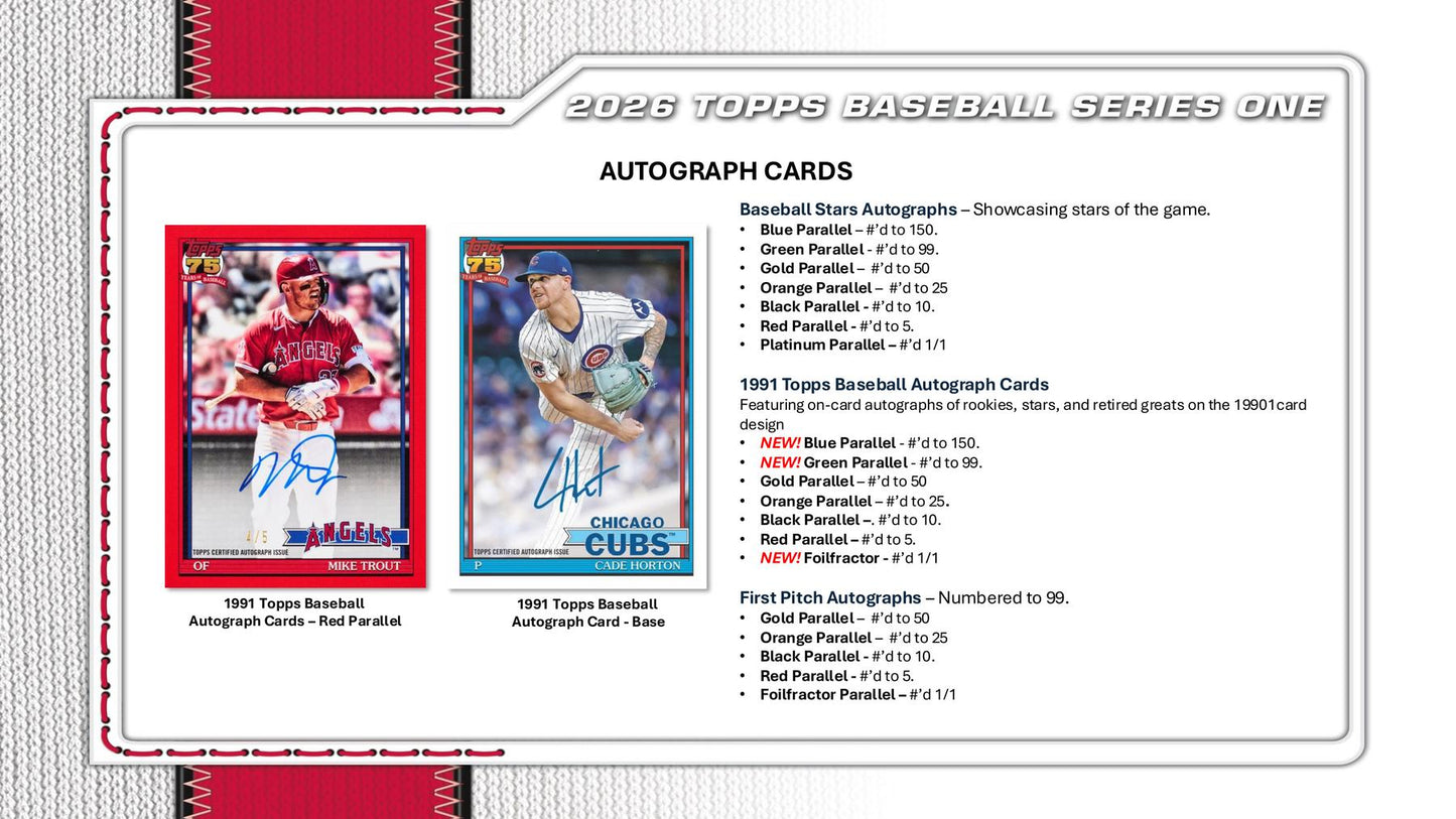 2026 Topps Series 1 Baseball 6-Pack Blaster