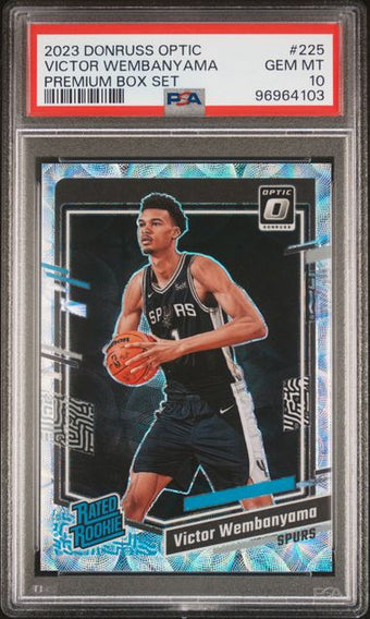compare product Victor Wembanyama 2023-24 Donruss Optic Premium Box Set #'d 181/249 PSA 10 RC