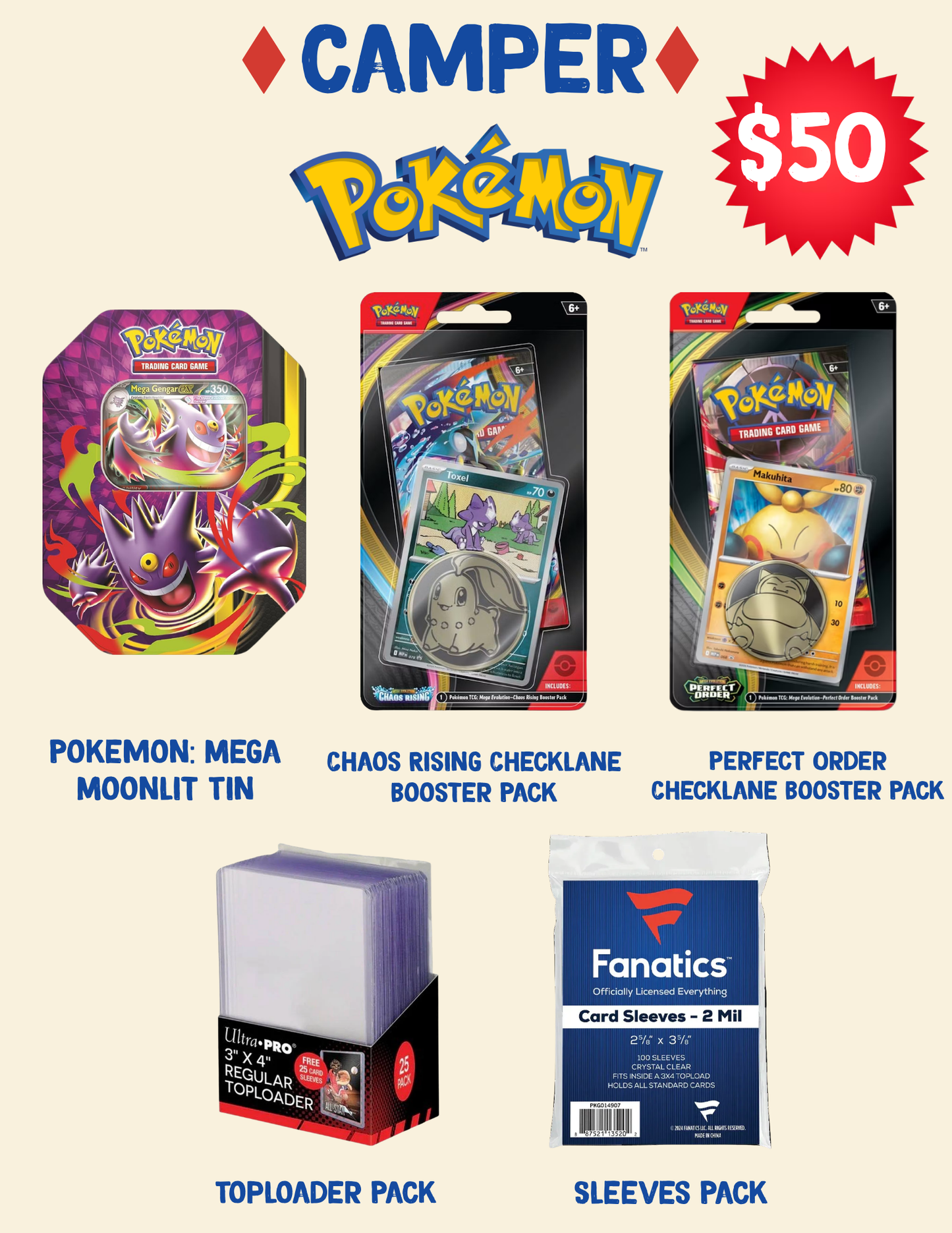 Bleecker Trading Summer Camper Pokemon Bundle
