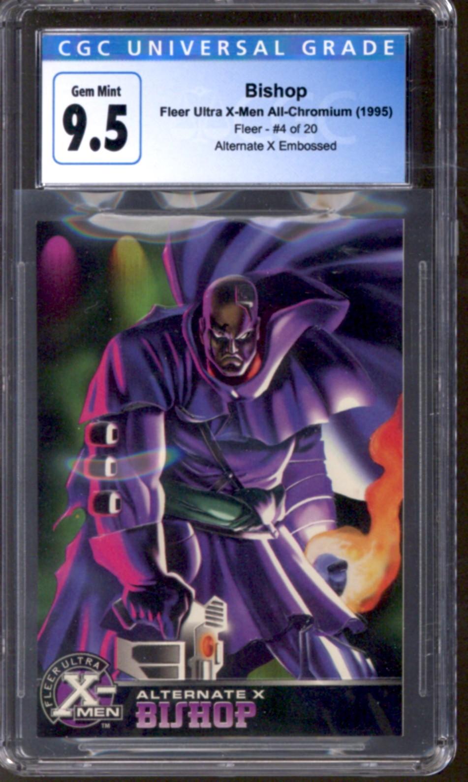 1995 Bishop Fleer Ultra X-Men All-Chromium Fleer #3/20 Alternate X Embossed CGC 9.0 *4145414156*