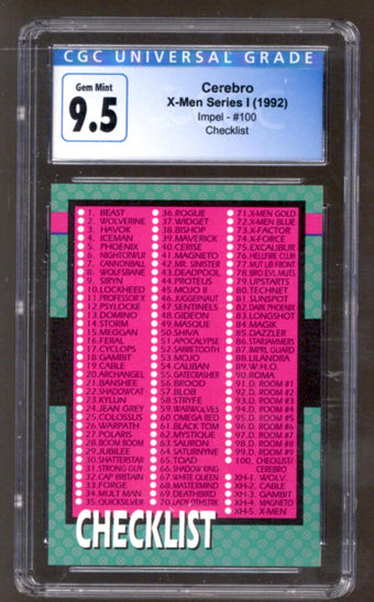 compare product 1992 Cerebo X-Men Series I Impel #100 CGC 9.5 *4200497211*