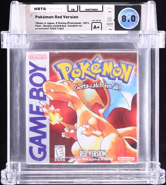 compare product 1998 POKEMON RED VERSION WHITE ESRB SANDSHREW NINTENDO GAME BOY GB WATA 8.0 A+ SEALED