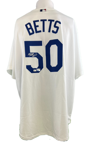 compare product Mookie Betts Autographed Nike White Los Angeles Dodgers MLB Jersey