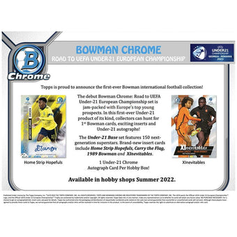compare product 2022 Bowman Chrome Road to UEFA Under 21 European Championship Soccer Hobby 12 Box Case