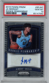 2019/20 Panini Prizm Ja Morant Auto Card #RP-JMT PSA 10