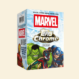compare product 2025 Topps Chrome Marvel Blaster Box
