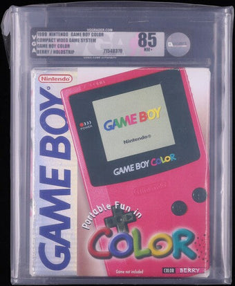 compare product 1999 NINTENDO GAME BOY COLOR CONSOLE BERRY HOLOSTRIP VGA 85 SEALED